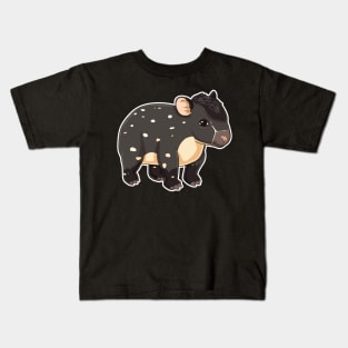 Cute Mountain Tapir Illustration - Adorable Animal Art Kids T-Shirt